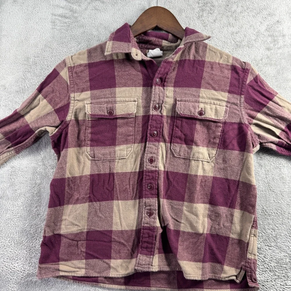 GAP Kids Boys XL 12 Red Plaid Flannel Button Down Long Sleeve Shirt Cotton